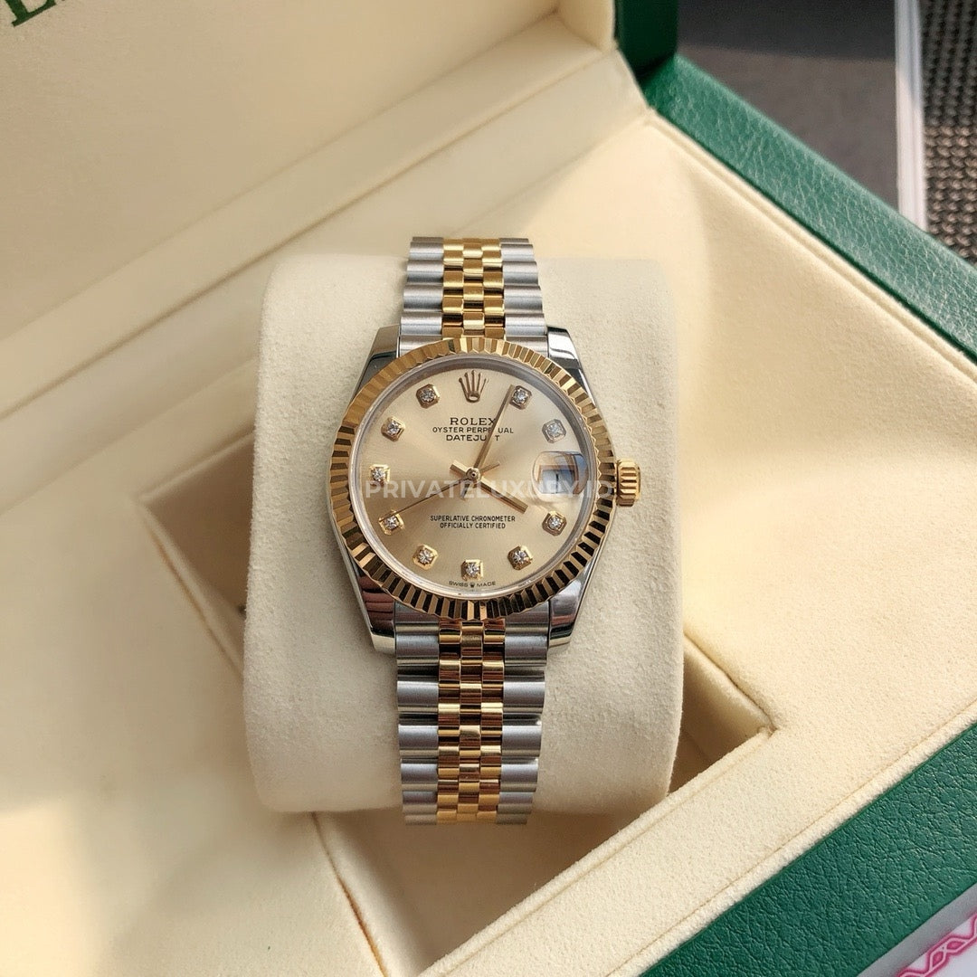 Datejust 31 - 278273G Champagne Diamonds Jubilee Steel-YG