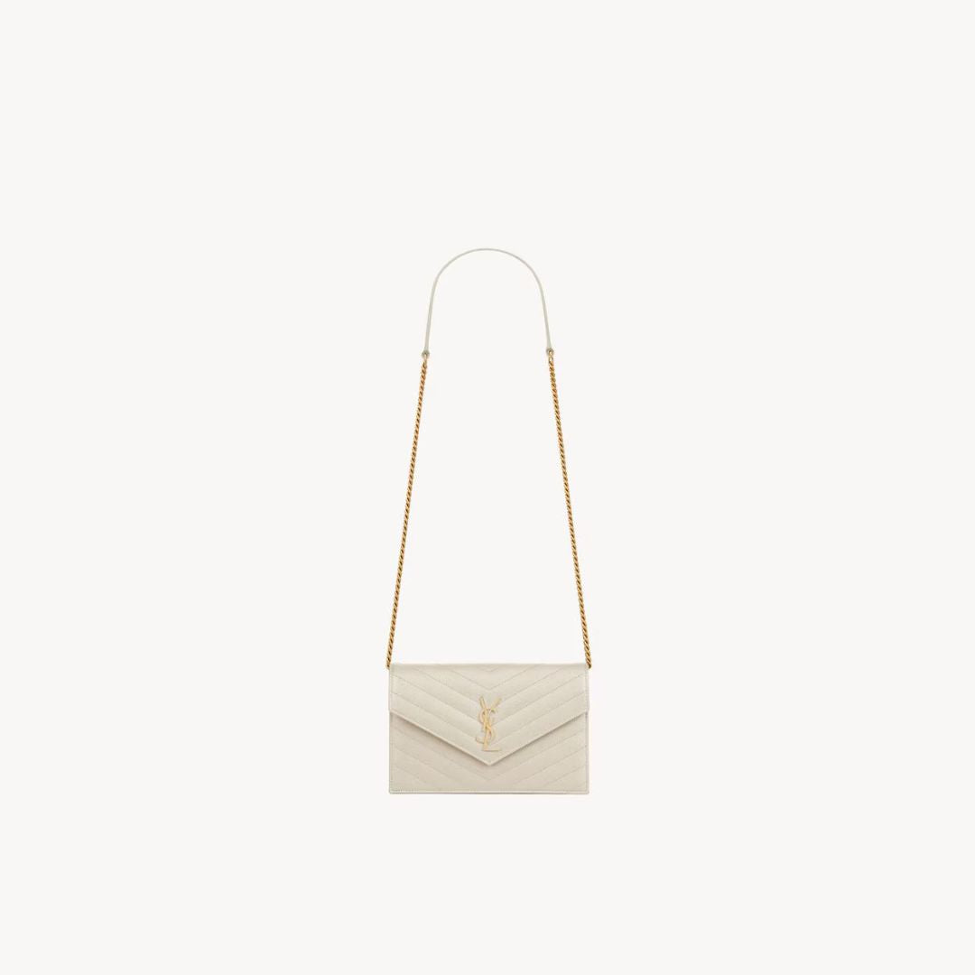 Cassandre Envelope Chain Wallet in Grain De Poudre Leather