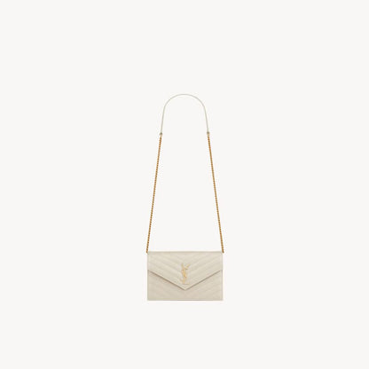 Cassandre Envelope Chain Wallet in Grain De Poudre Leather